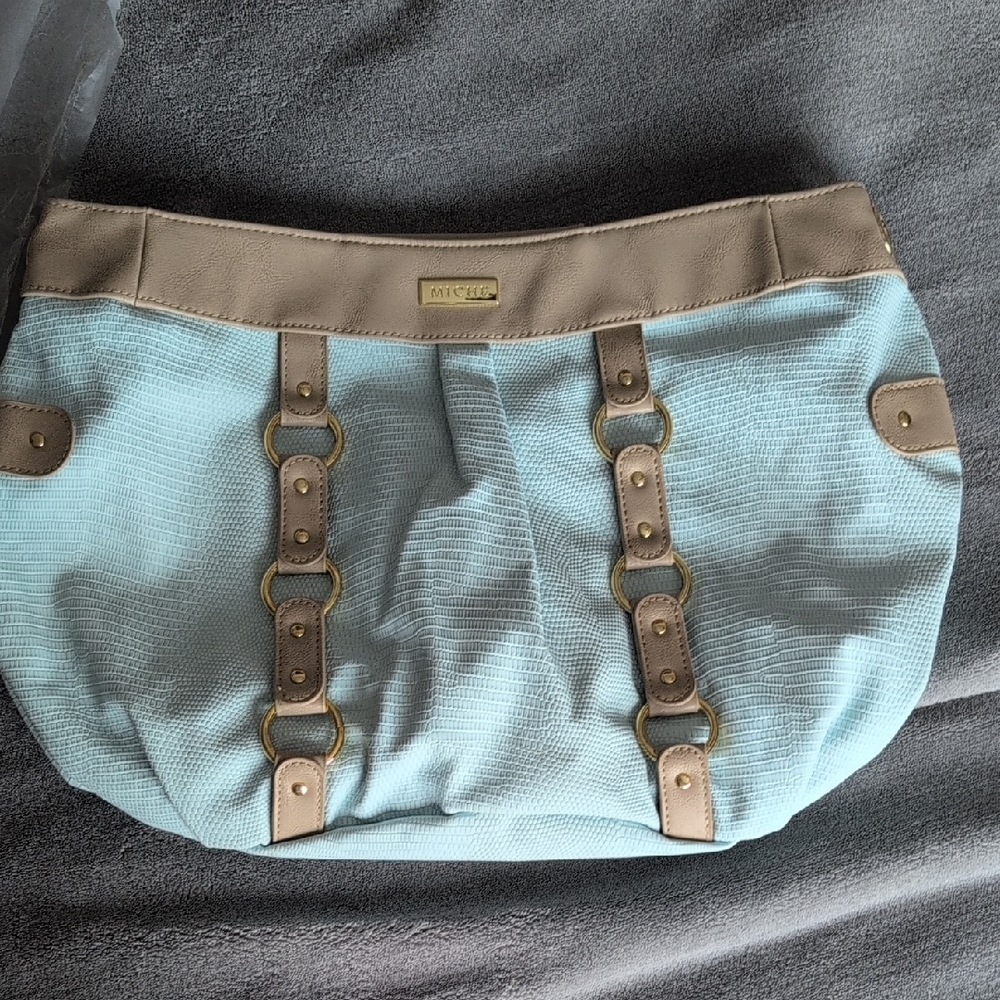 Miche Macey Tan and Pale Blue Demi Shell